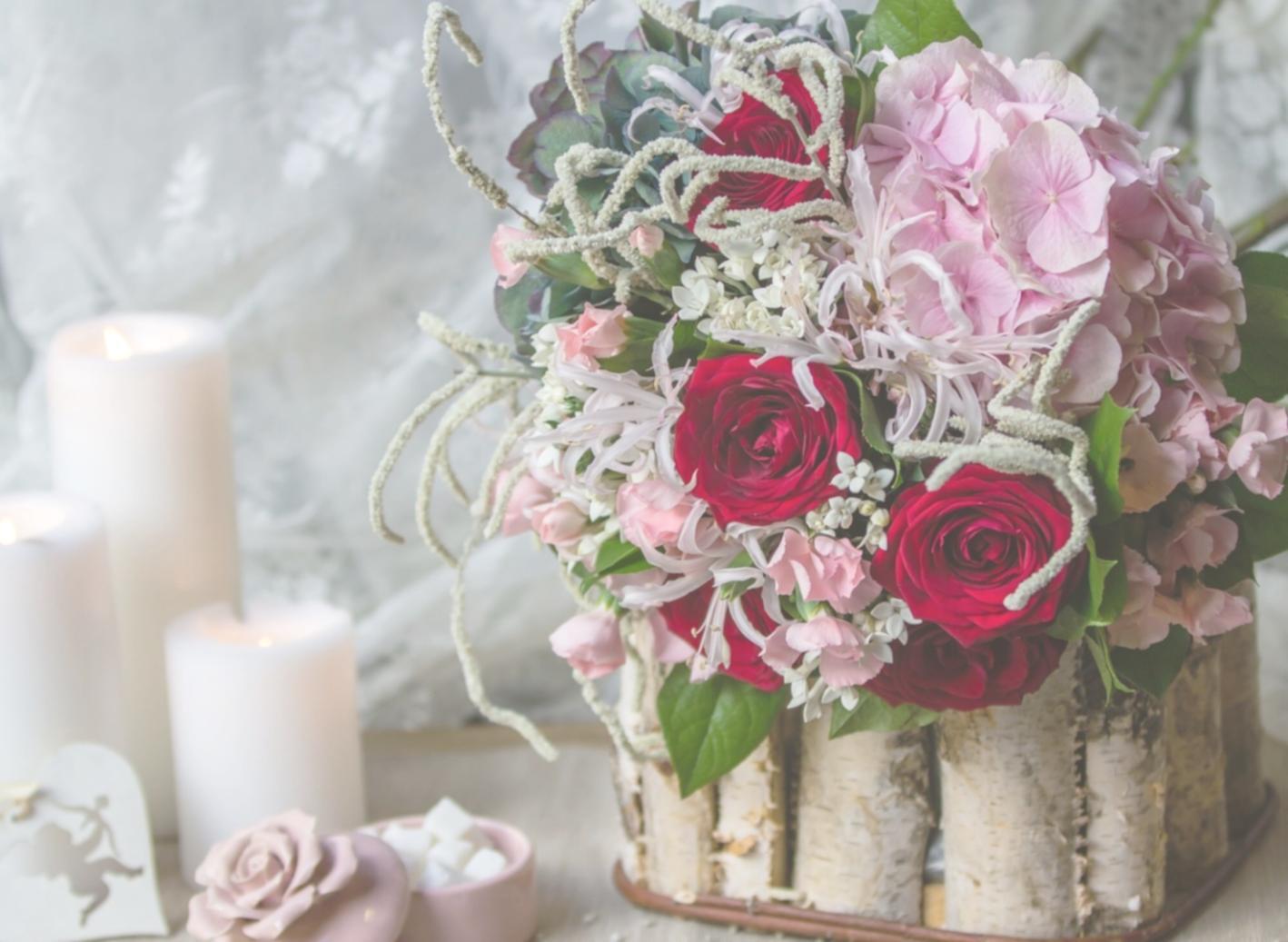 Corporate environment with professional flower arrangement enhancing business space